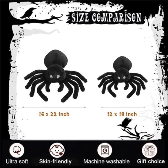 BRAND NEW Cute Spider Shaped Throw Pillow 16x22 in - Picture 2 of 6